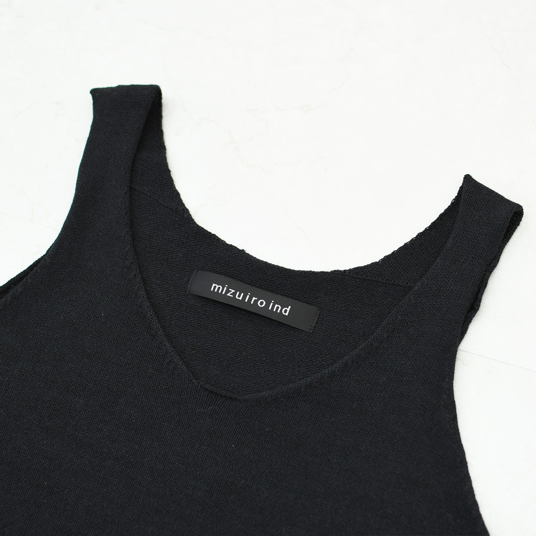 mizuiro ind [ミズイロ インド] U neck short vest [2-220043] Uネックショートベスト・ベスト・ニットベスト・Uネック・レイヤードスタイル・LADY'S [2026SS]
