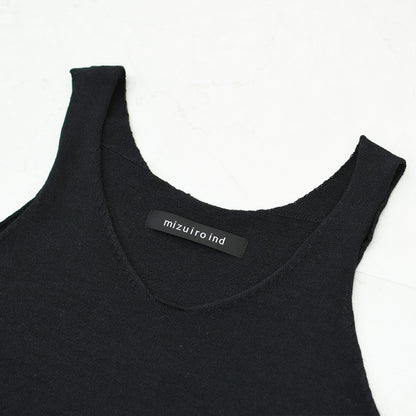 mizuiro ind [ミズイロ インド] U neck short vest [2-220043] Uネックショートベスト・ベスト・ニットベスト・Uネック・レイヤードスタイル・LADY'S [2026SS]