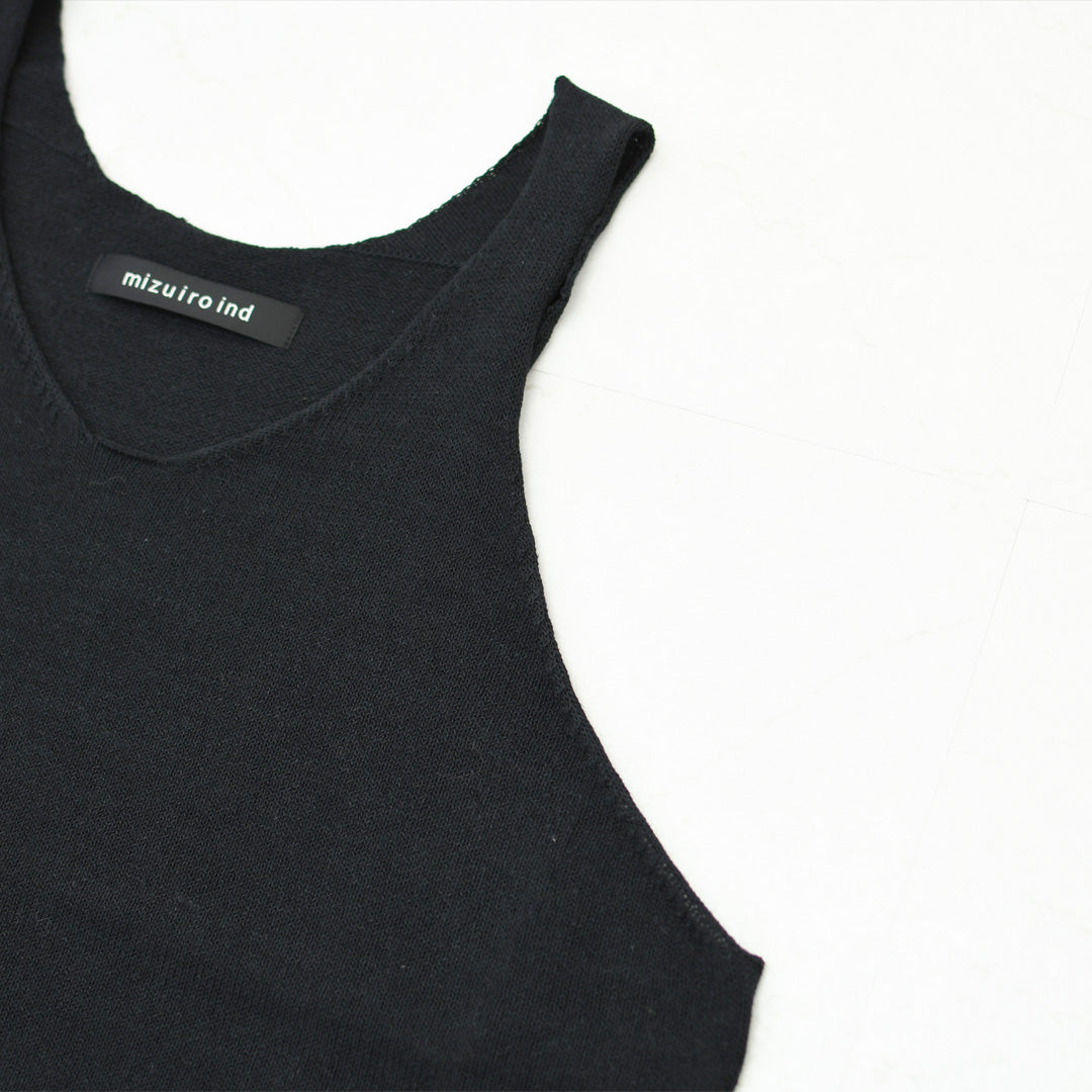 mizuiro ind [ミズイロ インド] U neck short vest [2-220043] Uネックショートベスト・ベスト・ニットベスト・Uネック・レイヤードスタイル・LADY'S [2026SS]
