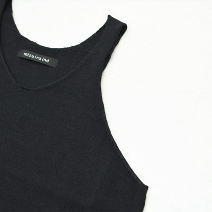 mizuiro ind [ミズイロ インド] U neck short vest [2-220043] Uネックショートベスト・ベスト・ニットベスト・Uネック・レイヤードスタイル・LADY'S [2026SS]
