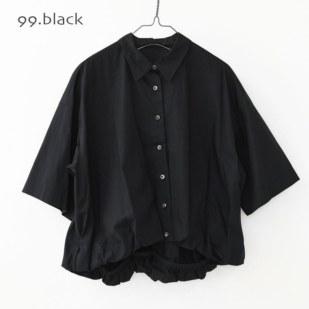 mizuiro ind [ミズイロインド]half slv ballon shirt [2-230128] ハーフスリーブバルーンシャツ・バルーンシャツ・裾バルーン・5分袖シャツ・LADY'S [2026SS]