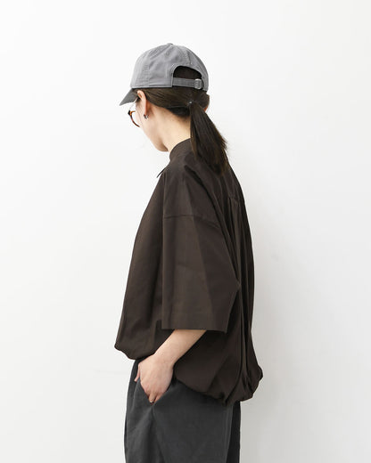 mizuiro ind [ミズイロインド]half slv ballon shirt [2-230128] ハーフスリーブバルーンシャツ・バルーンシャツ・裾バルーン・5分袖シャツ・LADY'S [2026SS]