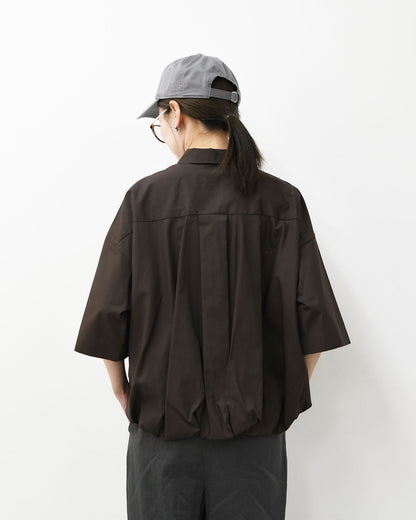 mizuiro ind [ミズイロインド]half slv ballon shirt [2-230128] ハーフスリーブバルーンシャツ・バルーンシャツ・裾バルーン・5分袖シャツ・LADY'S [2026SS]