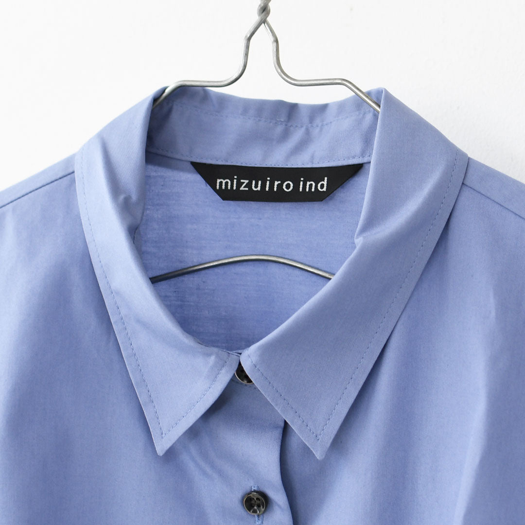 mizuiro ind [ミズイロインド]half slv ballon shirt [2-230128] ハーフスリーブバルーンシャツ・バルーンシャツ・裾バルーン・5分袖シャツ・LADY'S [2026SS]