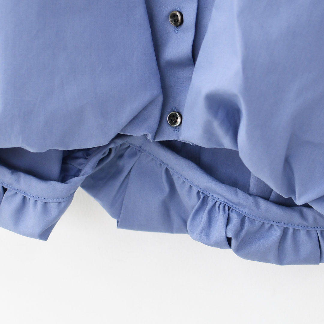 mizuiro ind [ミズイロインド]half slv ballon shirt [2-230128] ハーフスリーブバルーンシャツ・バルーンシャツ・裾バルーン・5分袖シャツ・LADY'S [2026SS]
