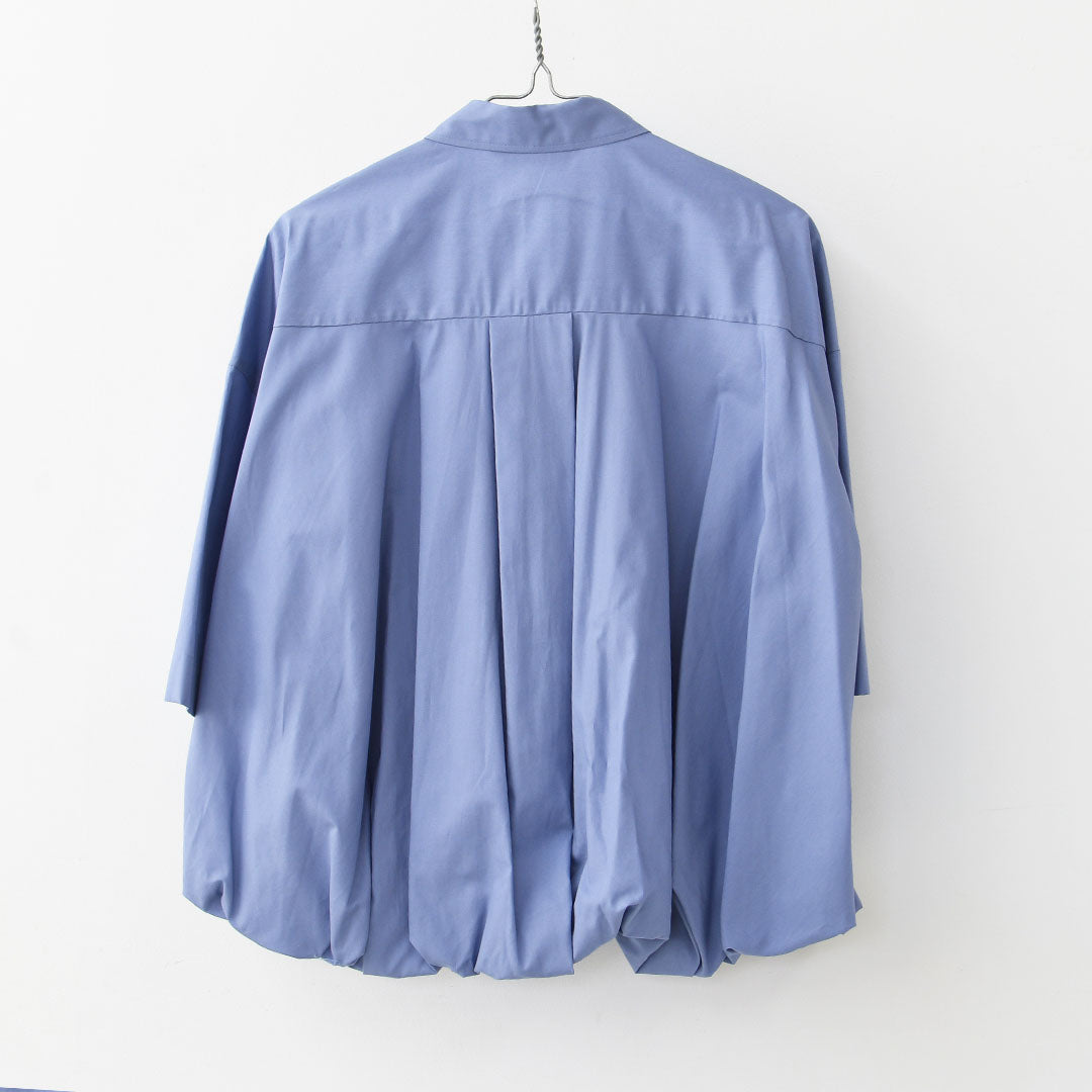 mizuiro ind [ミズイロインド]half slv ballon shirt [2-230128] ハーフスリーブバルーンシャツ・バルーンシャツ・裾バルーン・5分袖シャツ・LADY'S [2026SS]