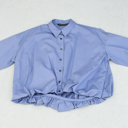 mizuiro ind [ミズイロインド]half slv ballon shirt [2-230128] ハーフスリーブバルーンシャツ・バルーンシャツ・裾バルーン・5分袖シャツ・LADY'S [2026SS]