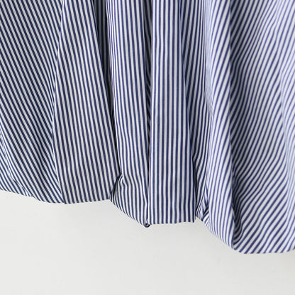 mizuiro ind [ミズイロインド] stripe half slv ballon shirt [2-230129] ストライプハーフスリーブバルーンシャツ・ストライプシャツ・ギンガムチェック・リラックスシルエット・LADY'S [2026SS]