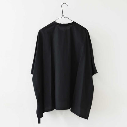 mizuiro ind [ミズイロ インド] half slv stand collar wide shirt [2-230132] ハーフスリーブスタンドカラーワイドシャツ・コットンシャツ・シンプル・きれいめ・七分袖・LADY'S [2026SS]