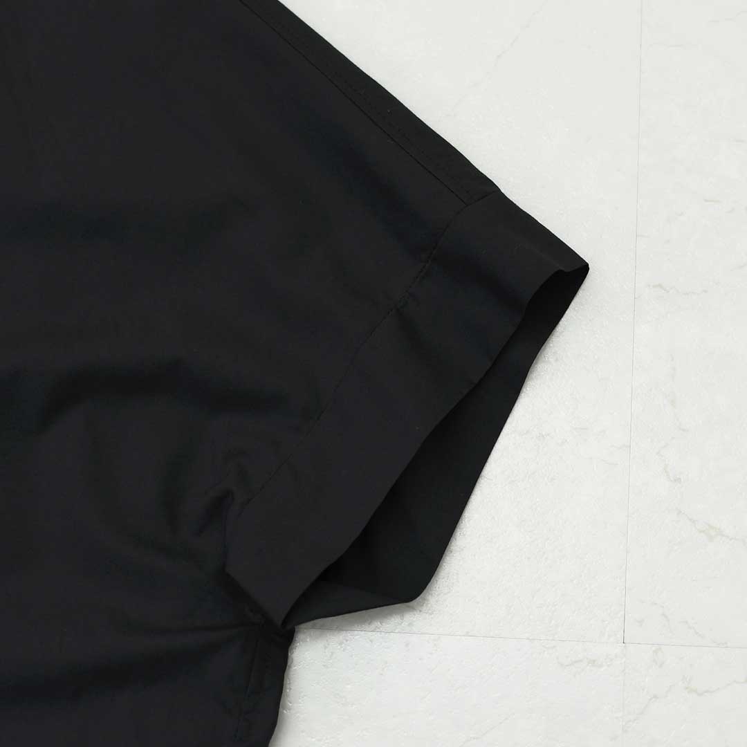mizuiro ind [ミズイロ インド] half slv stand collar wide shirt [2-230132] ハーフスリーブスタンドカラーワイドシャツ・コットンシャツ・シンプル・きれいめ・七分袖・LADY'S [2026SS]