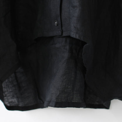 mizuiro ind [ミズイロ インド] linen stand collar cocoon shirt [2-230136] リネンスタンドカラーコクーンシャツ・コクーンシルエット・ワイドシルエット・スタンドカラーシャツ・ゆったりシルエット・通気性・吸湿性・LADY'S [2026SS]