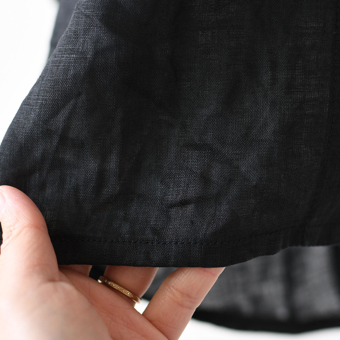 mizuiro ind [ミズイロ インド] linen stand collar cocoon shirt [2-230136] リネンスタンドカラーコクーンシャツ・コクーンシルエット・ワイドシルエット・スタンドカラーシャツ・ゆったりシルエット・通気性・吸湿性・LADY'S [2026SS]