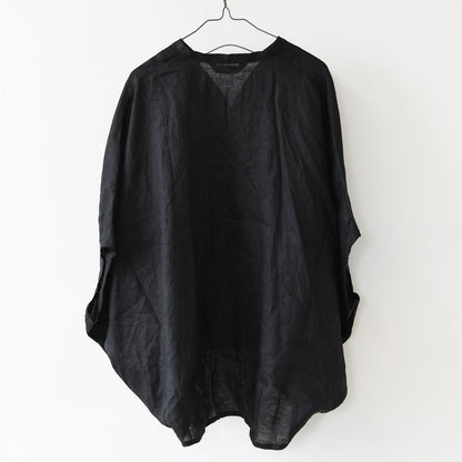 mizuiro ind [ミズイロ インド] linen stand collar cocoon shirt [2-230136] リネンスタンドカラーコクーンシャツ・コクーンシルエット・ワイドシルエット・スタンドカラーシャツ・ゆったりシルエット・通気性・吸湿性・LADY'S [2026SS]