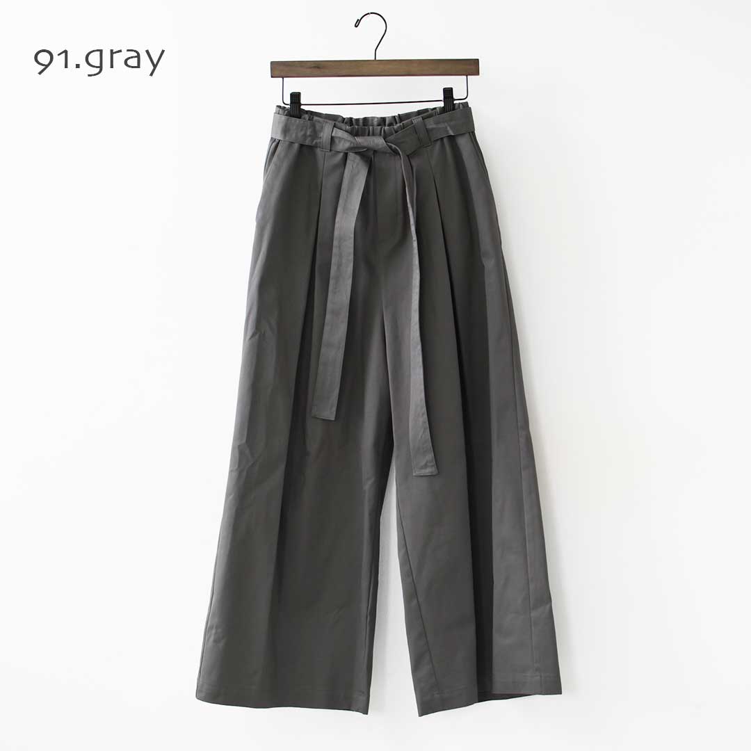 mizuiro ind [ミズイロ インド] wide chino PT with belt [2-260097] ベルトワイドチノパンツ・チノパンツ・ルーズシルエット・ワイドパンツ・カジュアル・きれいめ・LADY'S [2026SS]
