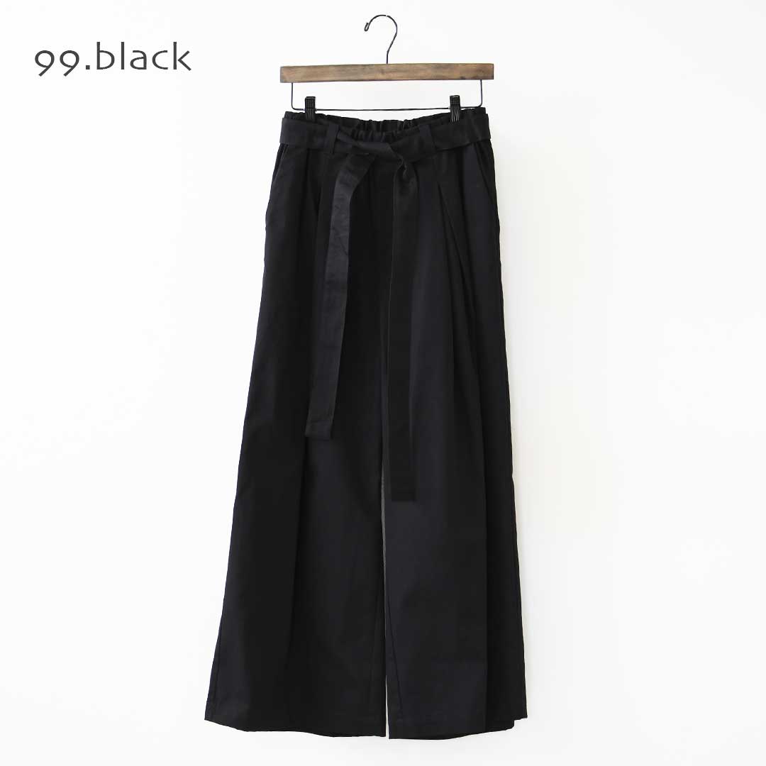 mizuiro ind [ミズイロ インド] wide chino PT with belt [2-260097] ベルトワイドチノパンツ・チノパンツ・ルーズシルエット・ワイドパンツ・カジュアル・きれいめ・LADY'S [2026SS]