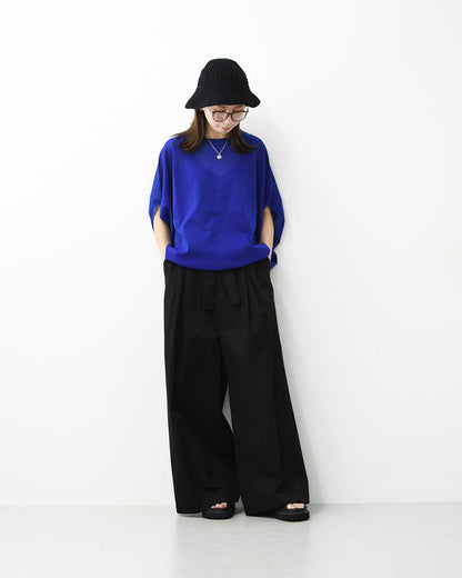 mizuiro ind [ミズイロ インド] wide chino PT with belt [2-260097] ベルトワイドチノパンツ・チノパンツ・ルーズシルエット・ワイドパンツ・カジュアル・きれいめ・LADY'S [2026SS]