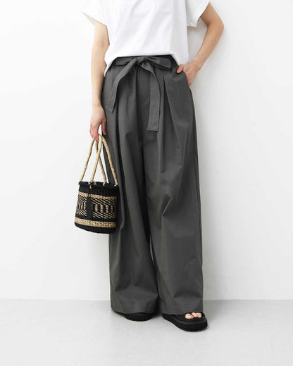mizuiro ind [ミズイロ インド] wide chino PT with belt [2-260097] ベルトワイドチノパンツ・チノパンツ・ルーズシルエット・ワイドパンツ・カジュアル・きれいめ・LADY'S [2026SS]