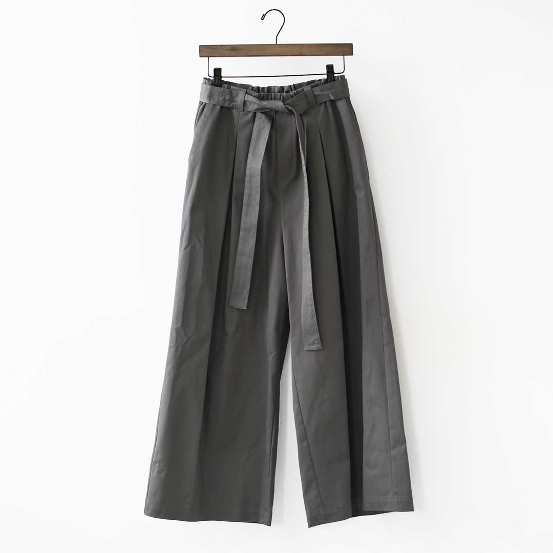 mizuiro ind [ミズイロ インド] wide chino PT with belt [2-260097] ベルトワイドチノパンツ・チノパンツ・ルーズシルエット・ワイドパンツ・カジュアル・きれいめ・LADY'S [2026SS]