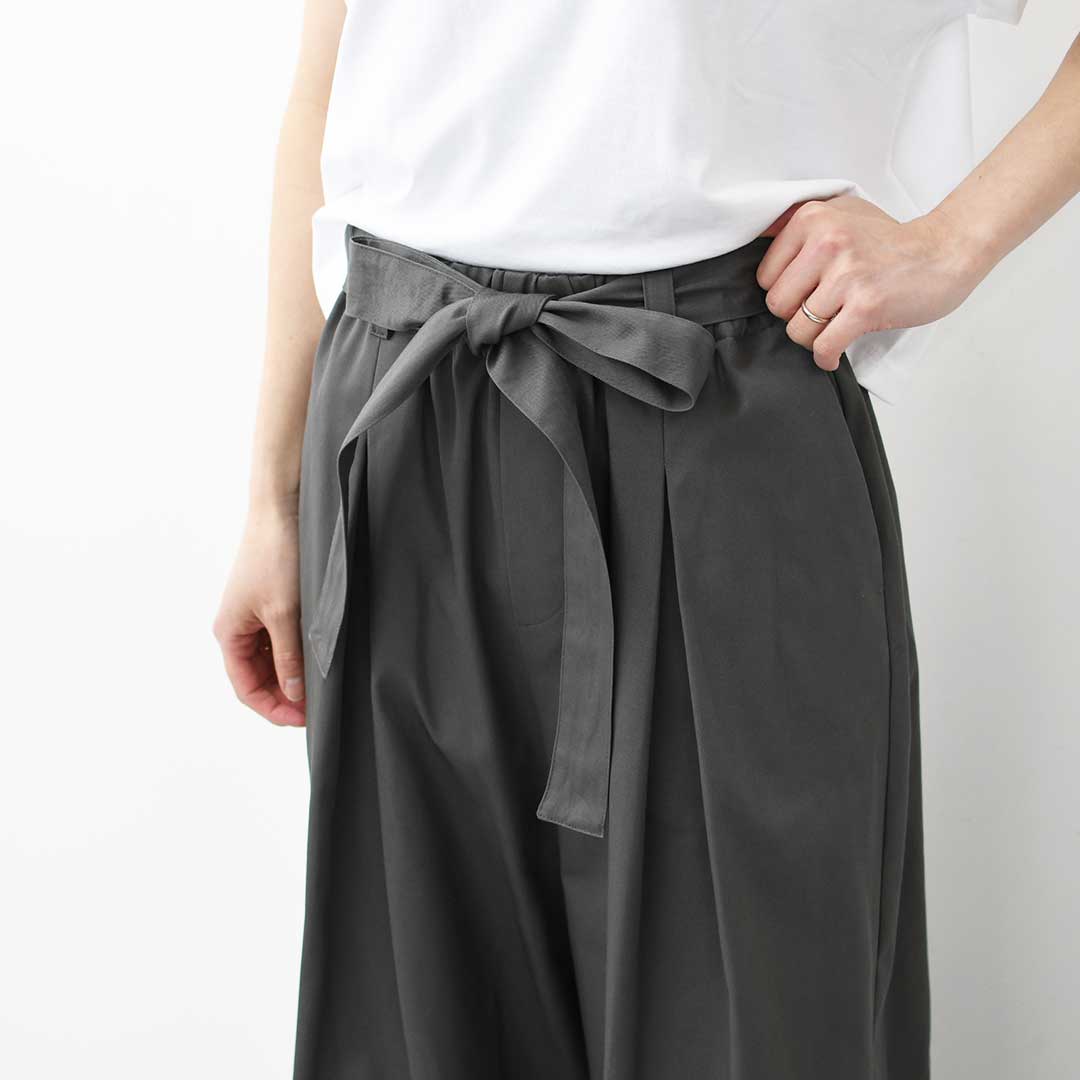 mizuiro ind [ミズイロ インド] wide chino PT with belt [2-260097] ベルトワイドチノパンツ・チノパンツ・ルーズシルエット・ワイドパンツ・カジュアル・きれいめ・LADY'S [2026SS]