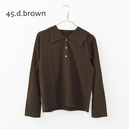 mizuiro ind [ミズイロ インド] wide collar polo shirt [3-210053] ワイドカラーポロシャツ・コットンシャツ・ビッグカラー・長袖・LADY'S [2025AW]