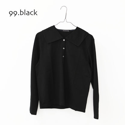 mizuiro ind [ミズイロ インド] wide collar polo shirt [3-210053] ワイドカラーポロシャツ・コットンシャツ・ビッグカラー・長袖・LADY'S [2025AW]