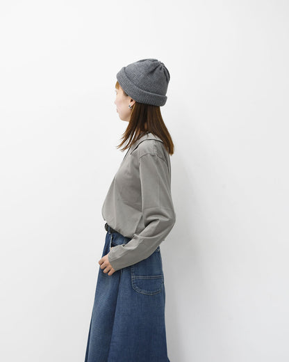 mizuiro ind [ミズイロ インド] wide collar polo shirt [3-210053] ワイドカラーポロシャツ・コットンシャツ・ビッグカラー・長袖・LADY'S [2025AW]