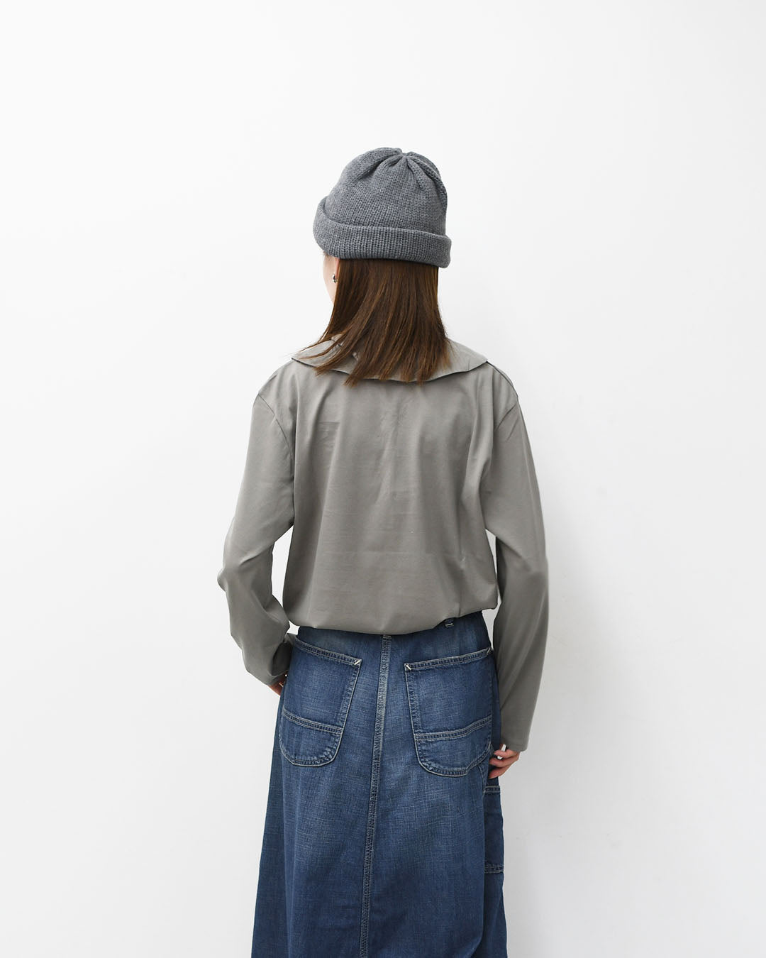 mizuiro ind [ミズイロ インド] wide collar polo shirt [3-210053] ワイドカラーポロシャツ・コットンシャツ・ビッグカラー・長袖・LADY'S [2025AW]