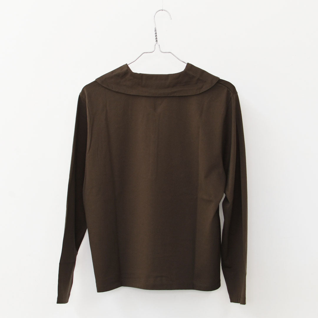 mizuiro ind [ミズイロ インド] wide collar polo shirt [3-210053] ワイドカラーポロシャツ・コットンシャツ・ビッグカラー・長袖・LADY'S [2025AW]