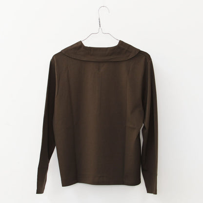 mizuiro ind [ミズイロ インド] wide collar polo shirt [3-210053] ワイドカラーポロシャツ・コットンシャツ・ビッグカラー・長袖・LADY'S [2025AW]