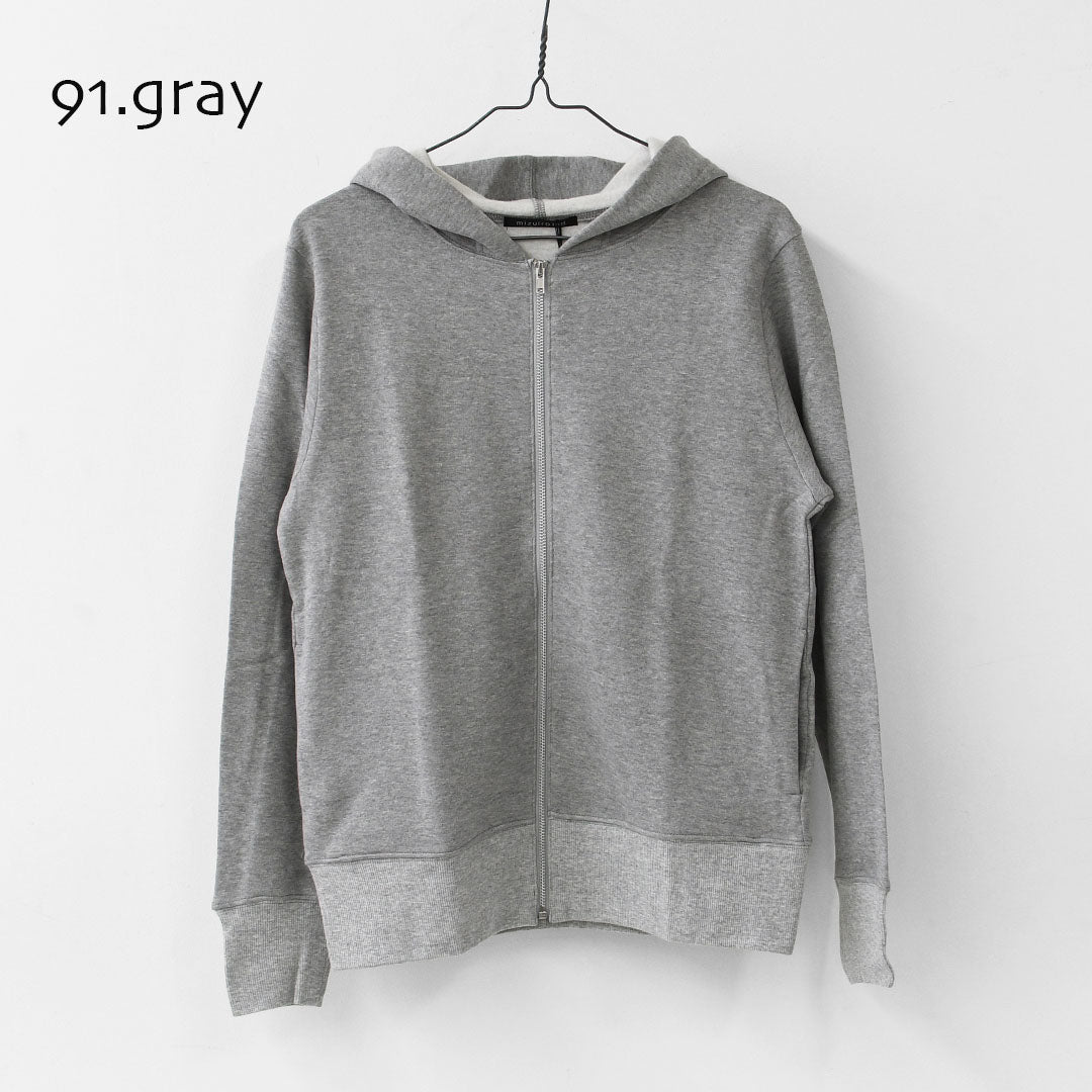 mizuiro ind [ミズイロ インド] brushed back zip hoodie [3-210057] ブラッシュバックジップフーディー・裏起毛・ジップパーカー・コンパクトシルエット・ジャスト感・シンプル・モード・LADY'S [2025AW]