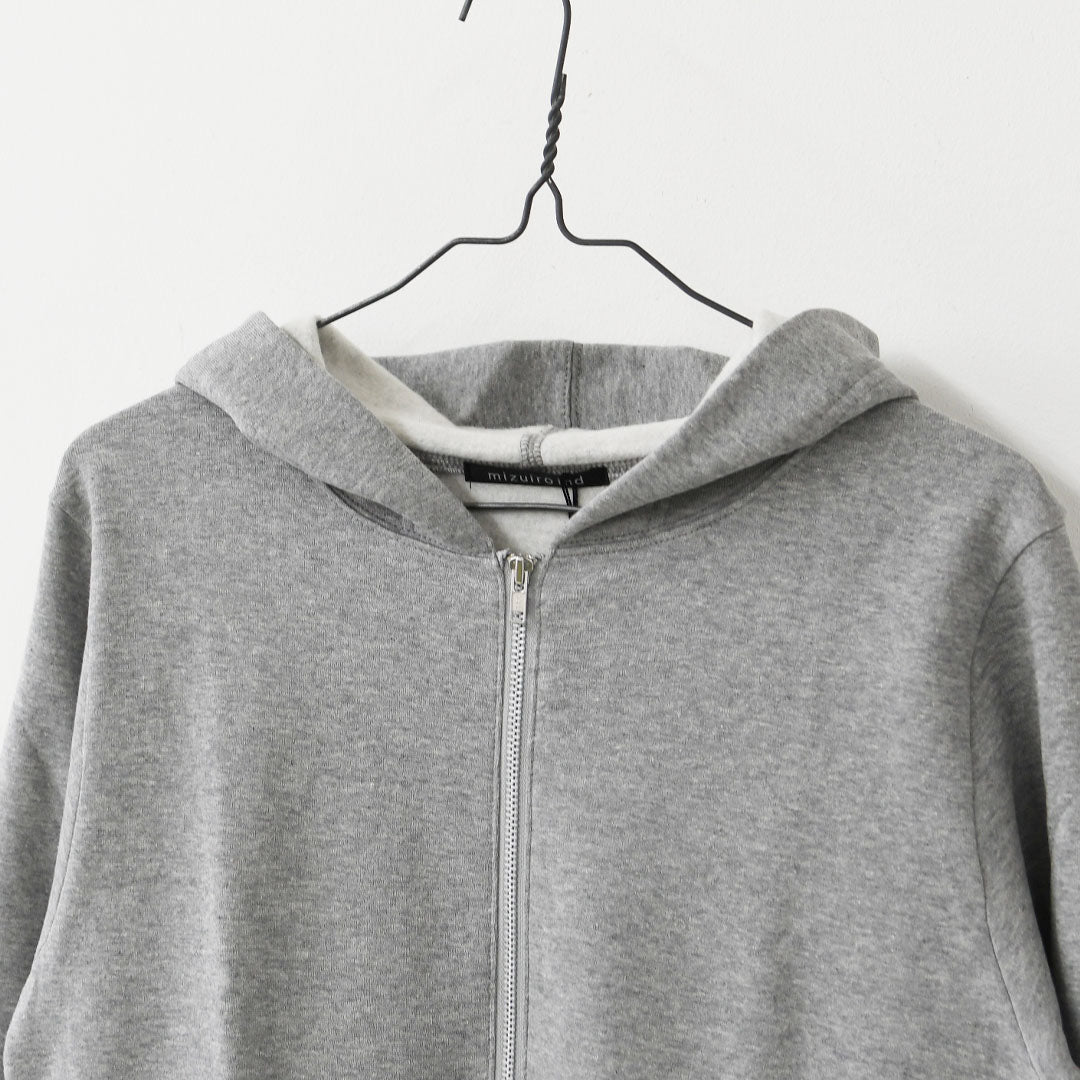 mizuiro ind [ミズイロ インド] brushed back zip hoodie [3-210057] ブラッシュバックジップフーディー・裏起毛・ジップパーカー・コンパクトシルエット・ジャスト感・シンプル・モード・LADY'S [2025AW]