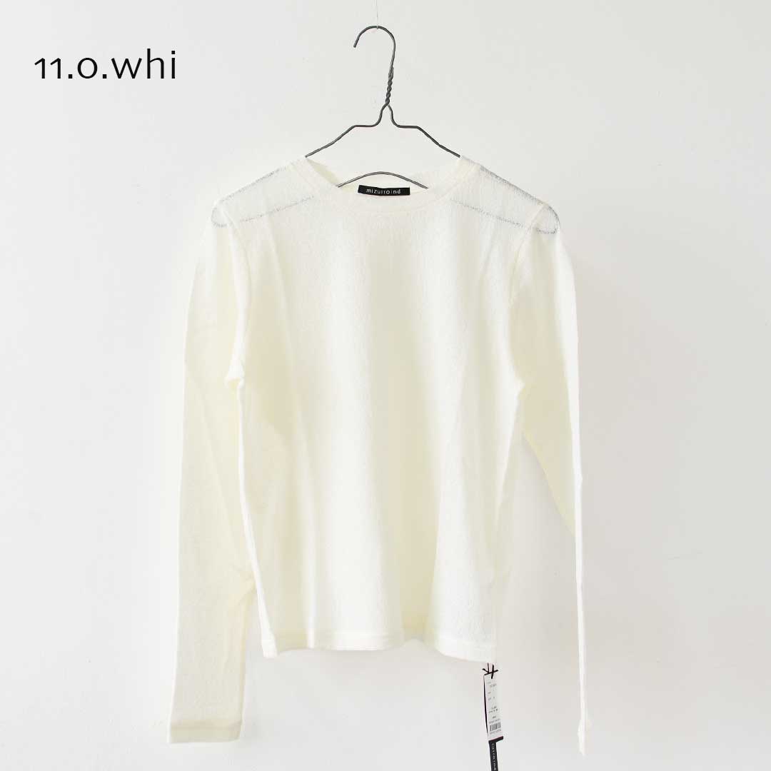 mizuiro ind [ミズイロ インド] lace jacquard P/O [3-210070] レースジャカードプルオーバー・クルーネック・長袖・LADY'S [2026AW]