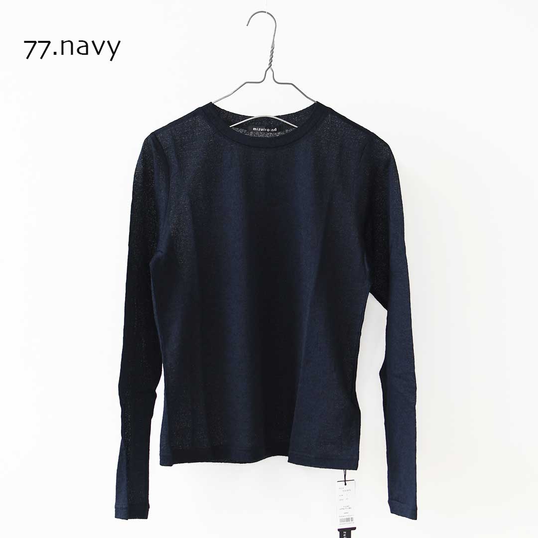 mizuiro ind [ミズイロ インド] lace jacquard P/O [3-210070] レースジャカードプルオーバー・クルーネック・長袖・LADY'S [2026AW]