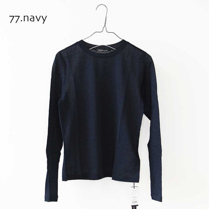 mizuiro ind [ミズイロ インド] lace jacquard P/O [3-210070] レースジャカードプルオーバー・クルーネック・長袖・LADY'S [2026AW]