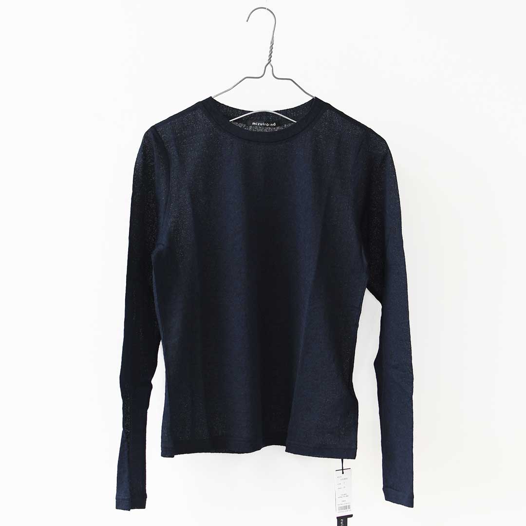 mizuiro ind [ミズイロ インド] lace jacquard P/O [3-210070] レースジャカードプルオーバー・クルーネック・長袖・LADY'S [2026AW]