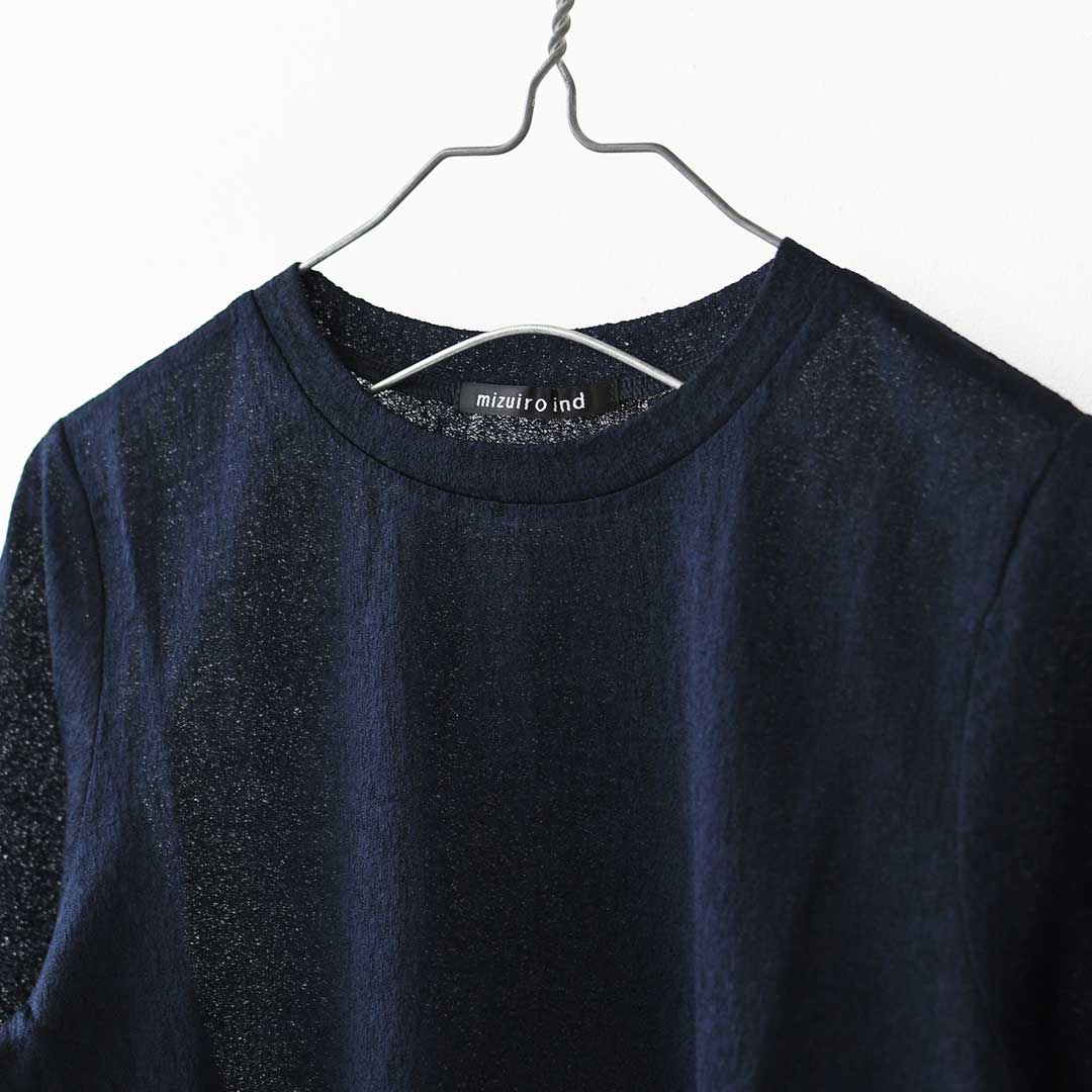 mizuiro ind [ミズイロ インド] lace jacquard P/O [3-210070] レースジャカードプルオーバー・クルーネック・長袖・LADY'S [2026AW]