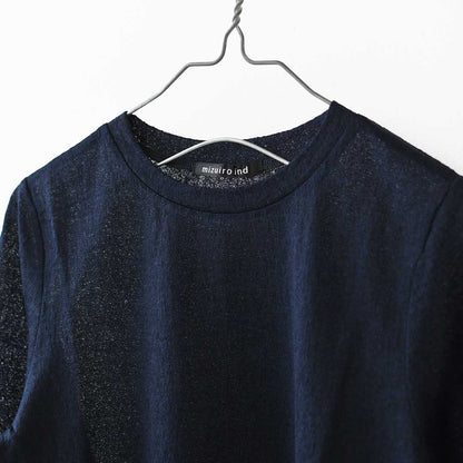 mizuiro ind [ミズイロ インド] lace jacquard P/O [3-210070] レースジャカードプルオーバー・クルーネック・長袖・LADY'S [2026AW]