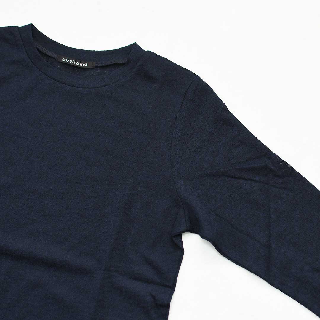 mizuiro ind [ミズイロ インド] lace jacquard P/O [3-210070] レースジャカードプルオーバー・クルーネック・長袖・LADY'S [2026AW]