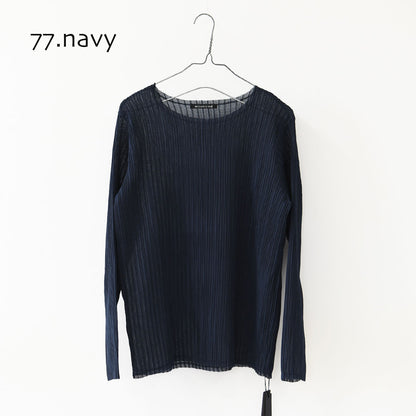 mizuiro ind [ミズイロ インド] pleats like crew neck P/O [3-210071] プリーツライククルーネックプルオーバー・クルーネック・長袖・LADY'S[2026AW]