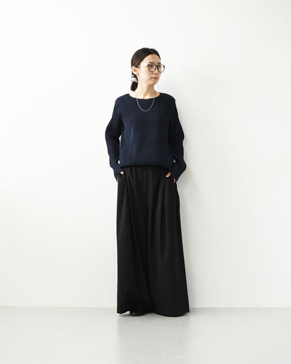 mizuiro ind [ミズイロ インド] pleats like crew neck P/O [3-210071] プリーツライククルーネックプルオーバー・クルーネック・長袖・LADY'S[2026AW]