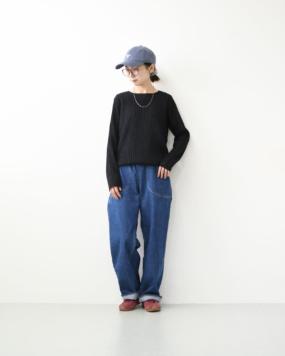 mizuiro ind [ミズイロ インド] pleats like crew neck P/O [3-210071] プリーツライククルーネックプルオーバー・クルーネック・長袖・LADY'S[2026AW]