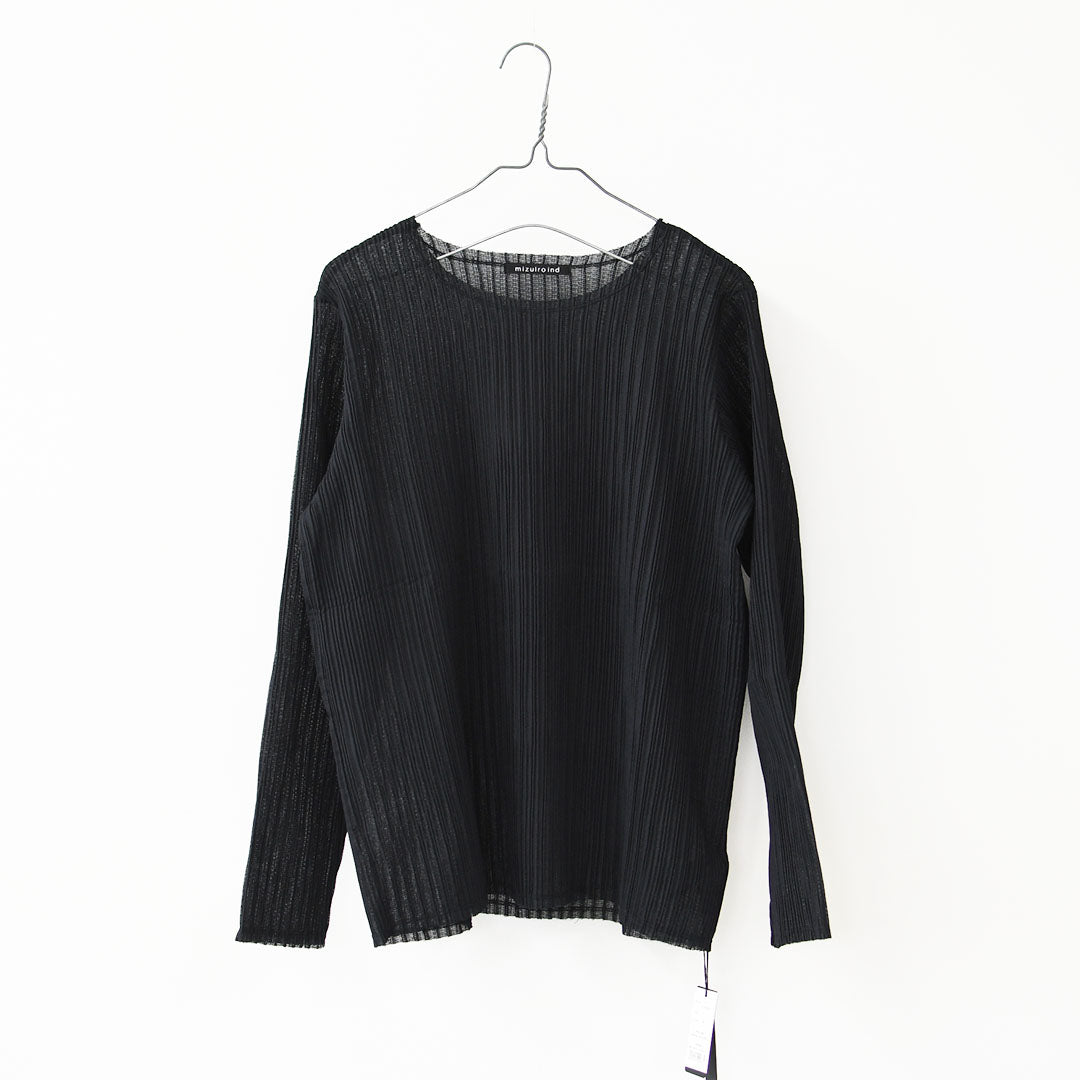 mizuiro ind [ミズイロ インド] pleats like crew neck P/O [3-210071] プリーツライククルーネックプルオーバー・クルーネック・長袖・LADY'S[2026AW]