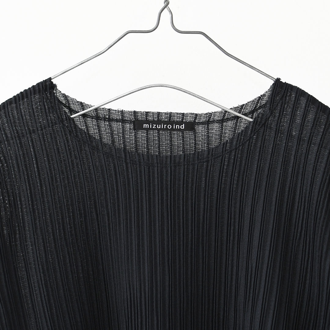 mizuiro ind [ミズイロ インド] pleats like crew neck P/O [3-210071] プリーツライククルーネックプルオーバー・クルーネック・長袖・LADY'S[2026AW]