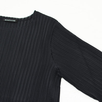 mizuiro ind [ミズイロ インド] pleats like crew neck P/O [3-210071] プリーツライククルーネックプルオーバー・クルーネック・長袖・LADY'S[2026AW]