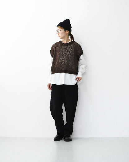 mizuiro ind [ミズイロ インド] hairly cocoon wide vest [3-220085] ヘアリーコクーンワイドベスト・ベスト・ニットベスト・ワイドシルエット・LADY'S [2025AW]