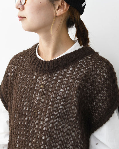 mizuiro ind [ミズイロ インド] hairly cocoon wide vest [3-220085] ヘアリーコクーンワイドベスト・ベスト・ニットベスト・ワイドシルエット・LADY'S [2025AW]