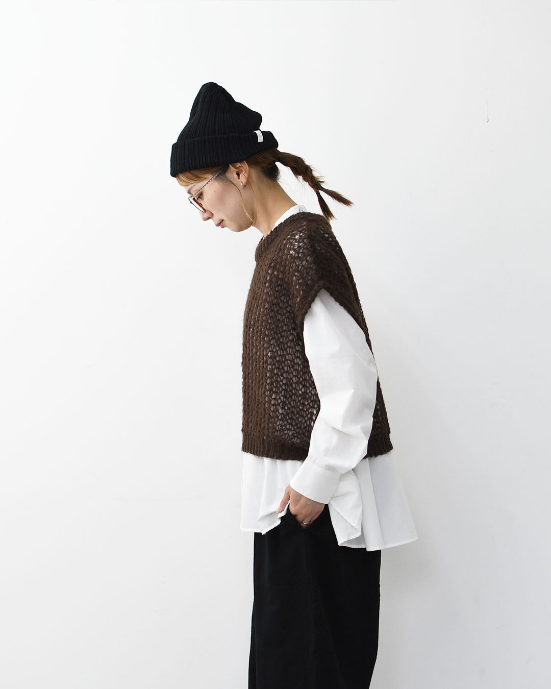 mizuiro ind [ミズイロ インド] hairly cocoon wide vest [3-220085] ヘアリーコクーンワイドベスト・ベスト・ニットベスト・ワイドシルエット・LADY'S [2025AW]