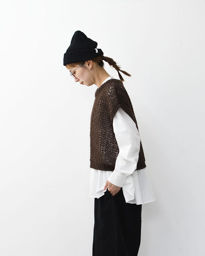 mizuiro ind [ミズイロ インド] hairly cocoon wide vest [3-220085] ヘアリーコクーンワイドベスト・ベスト・ニットベスト・ワイドシルエット・LADY'S [2025AW]