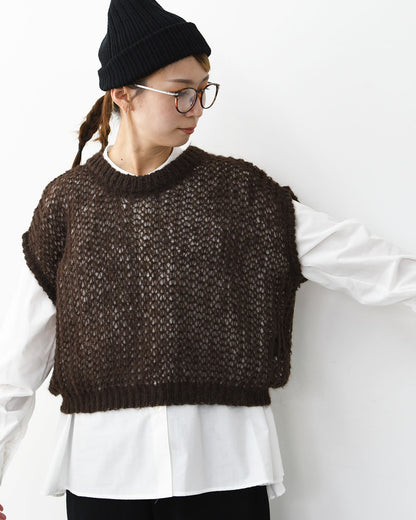 mizuiro ind [ミズイロ インド] hairly cocoon wide vest [3-220085] ヘアリーコクーンワイドベスト・ベスト・ニットベスト・ワイドシルエット・LADY'S [2025AW]