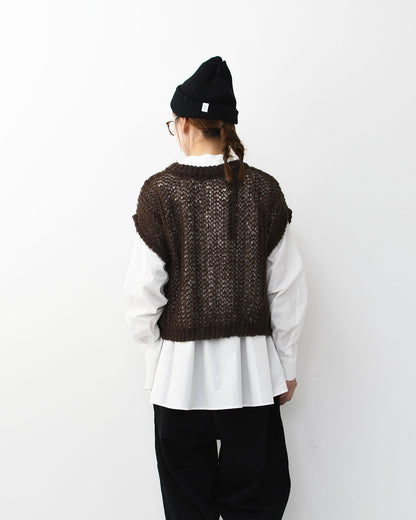 mizuiro ind [ミズイロ インド] hairly cocoon wide vest [3-220085] ヘアリーコクーンワイドベスト・ベスト・ニットベスト・ワイドシルエット・LADY'S [2025AW]